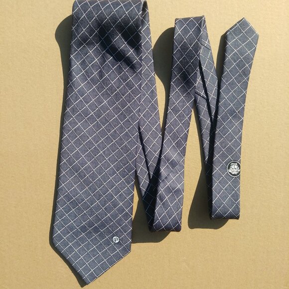 Vintage Versace handmade Italy 100% silk blue grey windowpane pla… - Picture 6 of 14